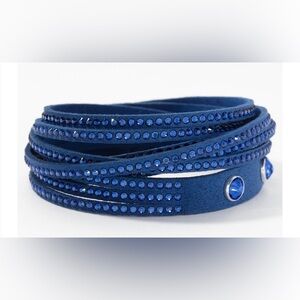 Touchstone Crystal by Swarovski WRAP STAR bracelet dark sapphire NIB 600 crystal
